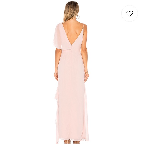 Light Blush Asymmetrical Long Dress- Size XS - Picture 2 of 4